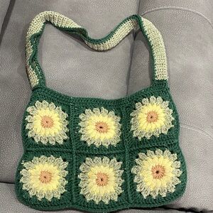 Sunflower Crochet Floral Bag